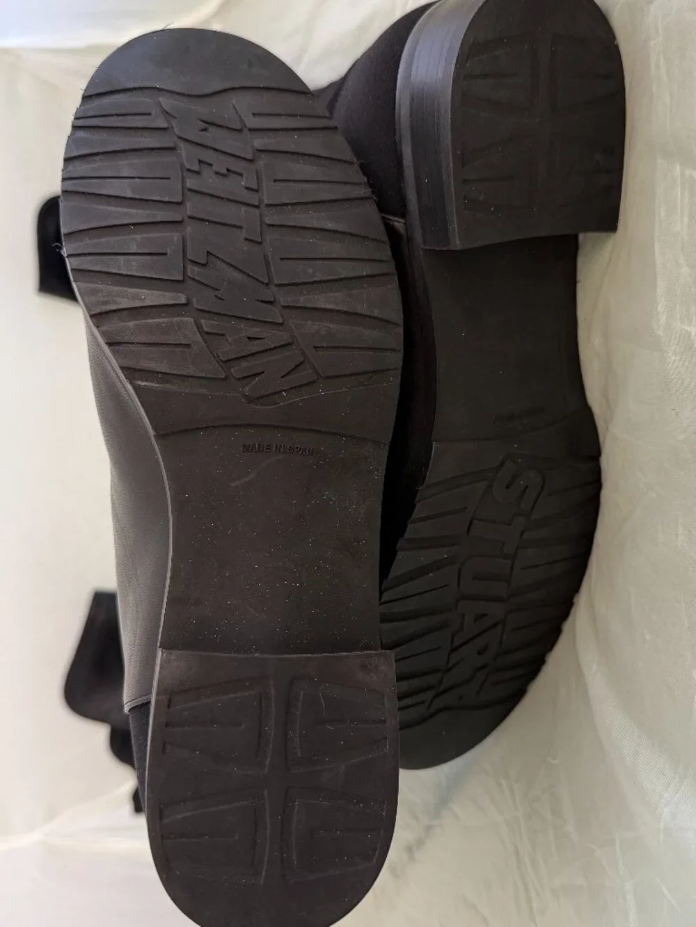 Stuart Weitzman Black Over-the-Knee Leather Stretch Riding Boots Size 7M